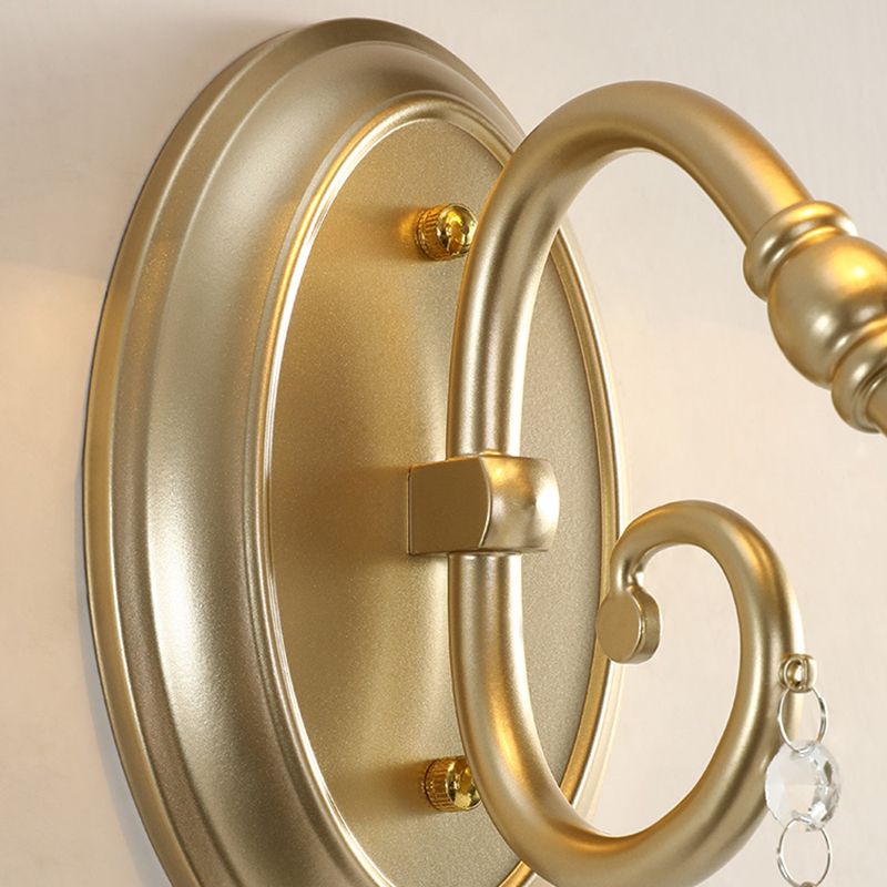 Nordic Style Crystal Vanity Light Fabric Shade Vanity Lamp for Shower Room