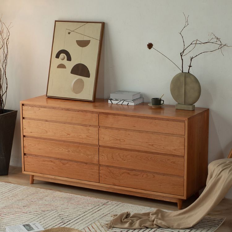 Modern Storage Chest Wooden Storage Chest Dresser with 8 Drawers