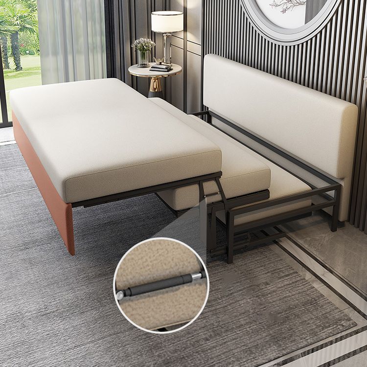 Modern Square Arm Sofa Futon Foldable Pillow Included Loveseat