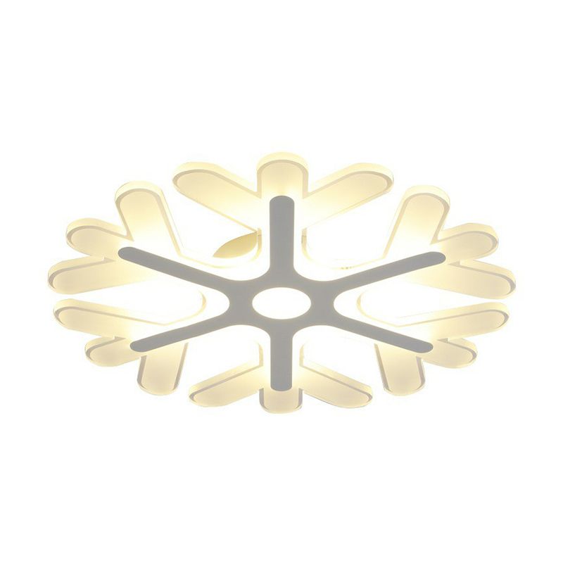 Snowflake Acrylic LED Flush Mount Modern Clear Flushmount Ceiling Light for Living Room
