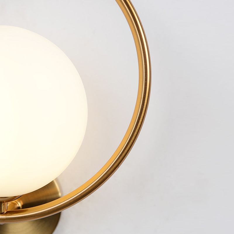 Glass Ball Shape Wall Light Modern Style 1 Light Wall Light Sconce in Gold