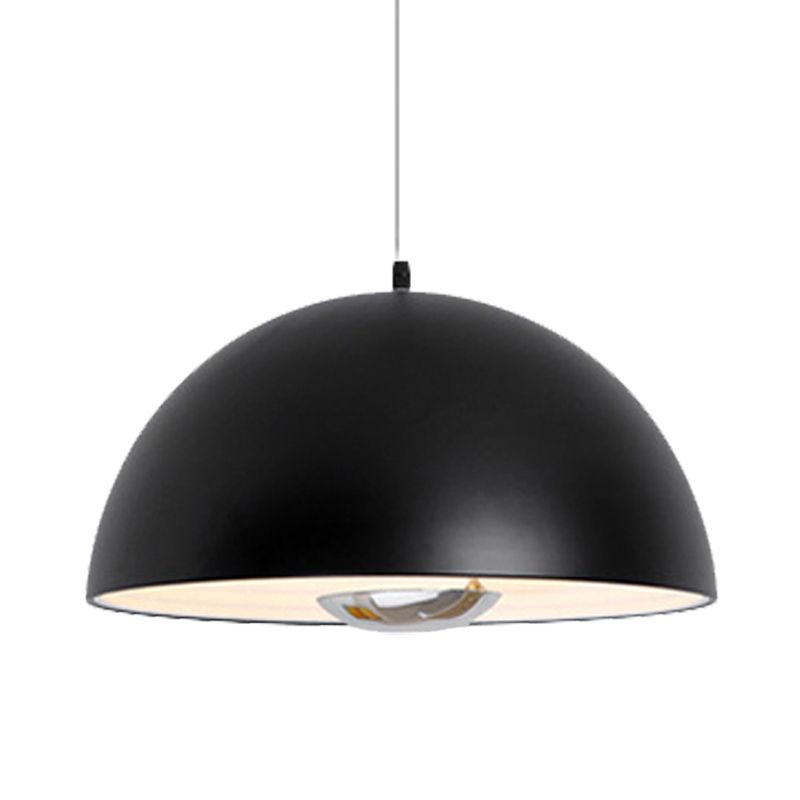 Nordic Dome Hanging Lamp Metal 1/2/3 Heads White/Black/Rose Gold Pendant Light Fixture for Dining Room, 12"/16"/19.5" Wide