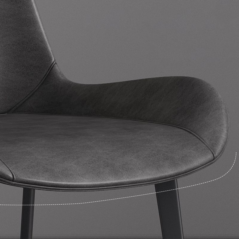 Faux Leather Upholstered Dining Chairs Modern Armless Home Side Chair