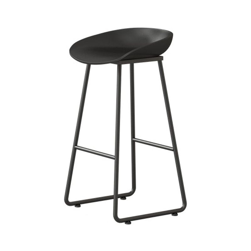 Modern Milk Tea Shop Footrest Barstool Matte Finish Plastic Stool