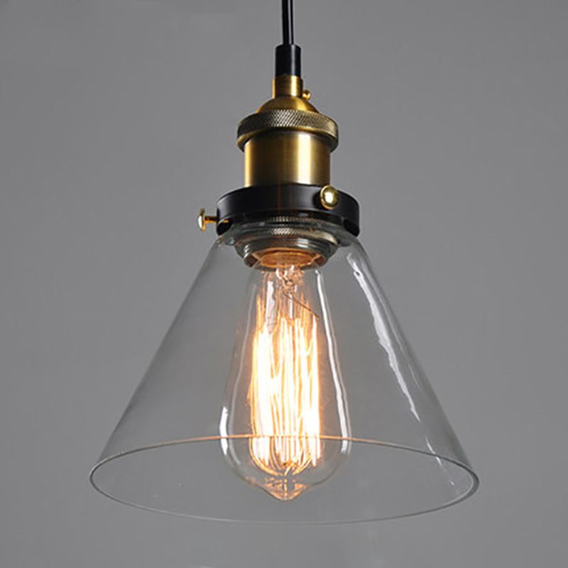 Suspended Lighting Fixture Industrial Glass Shaded Pendant Ceiling Light for Dinning Room