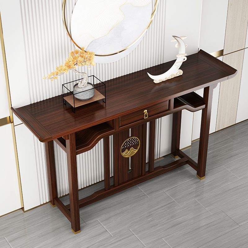 Rectangle Shape Contemporary Console Table Brown Console Sofa Table for Hall