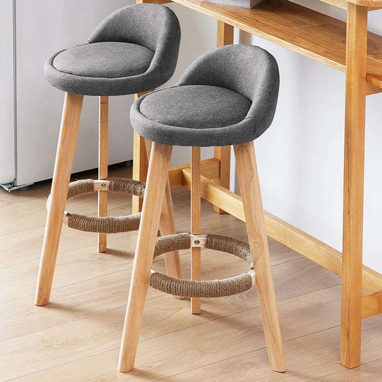 Scandinavian Milk Tea Shop Footrest Stool Matte Finish Upholstered Bar Stools