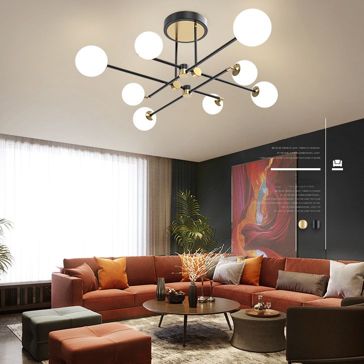 Sputnik Deckenleuchte Einfachheitstil Acryl -LED -Schlafzimmer Deckenleuchte in Schwarz