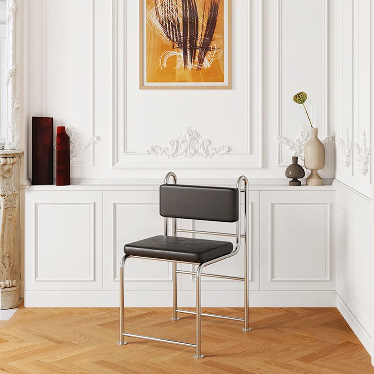 Contemporary Side Chair Metal Open Back Dining Room Chair for Indoor