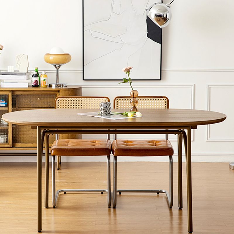 Solid Wood Dining Table Oval Modern Dinner Table for Dining Room