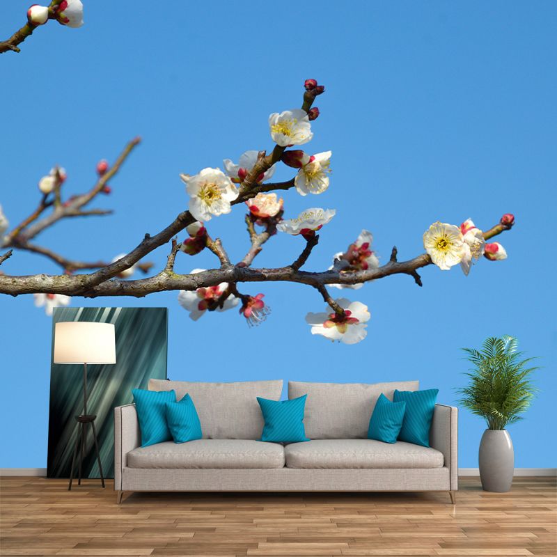 Modern Blossoming Flower Wall Paper Murals Stain Resistant Wall Decor for Bedroom