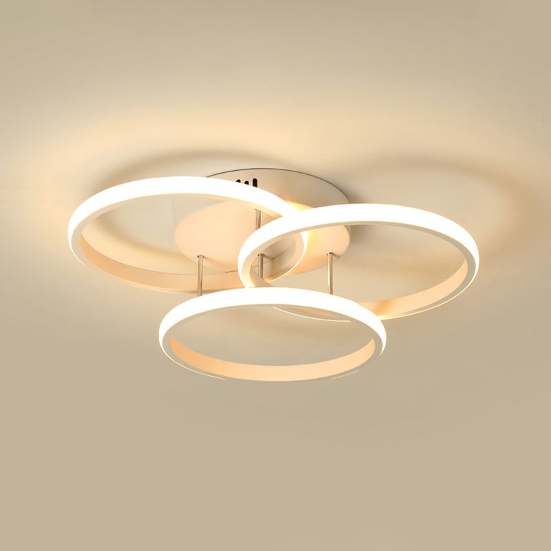 Metal Round Shade Flush Ceiling Light Modern 3-Lights Flush Mount Fixture