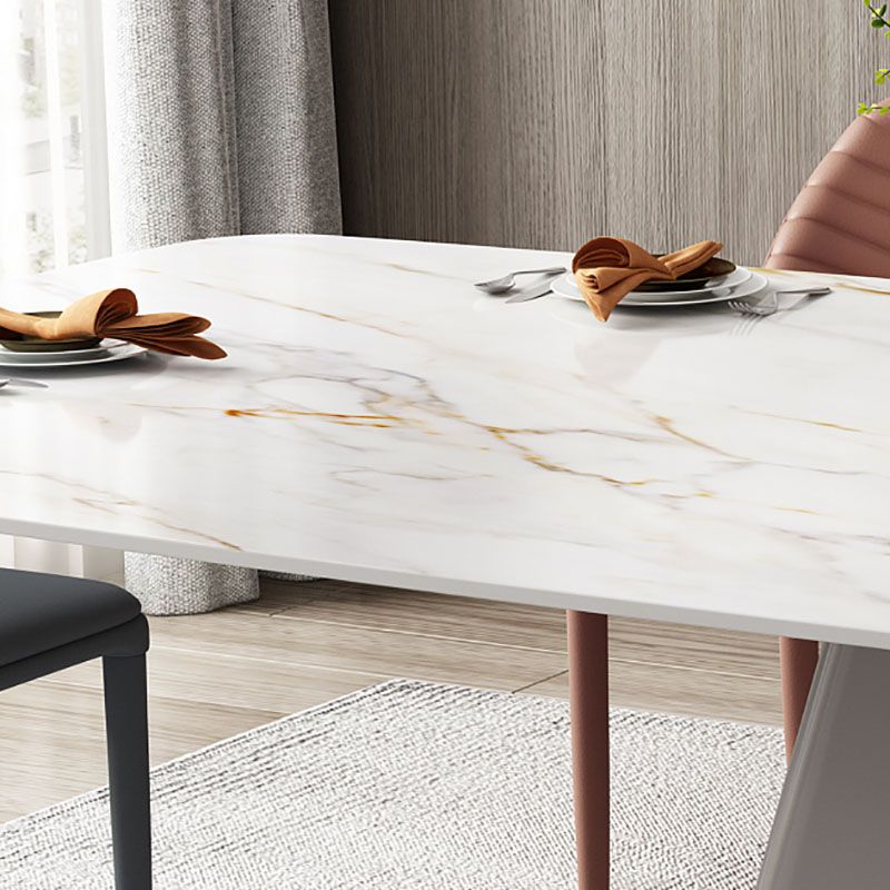 1/4/6/9 Pcs Dining Chairs Set  White Rectangular Dining Set with Leather Chairs