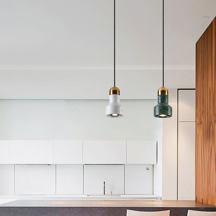 Pendentif en marbre géométrique Postmodern 1-bulbe petite lumière suspendue pour salle à manger