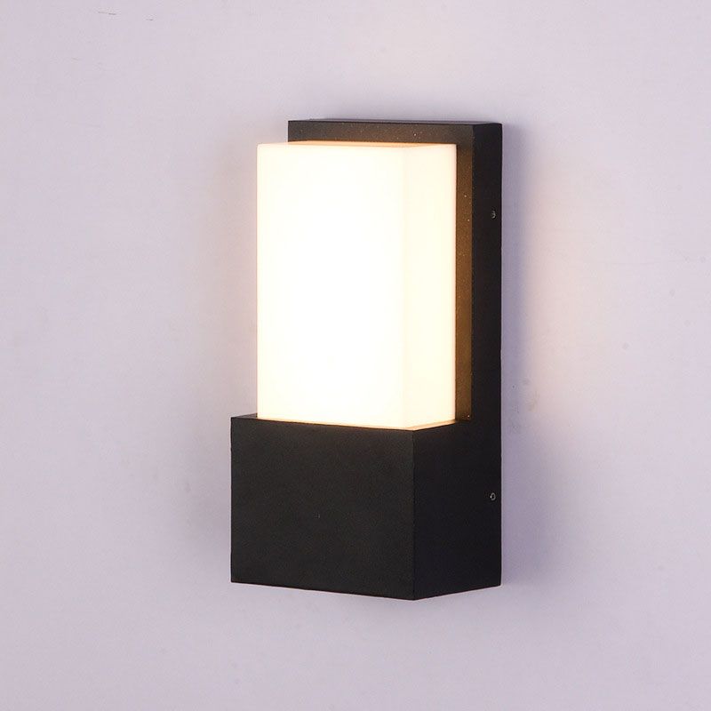 Rechthoek LED Wall Mounted Light Simplicity Metallic Courtyard Wall Sconce Lighting