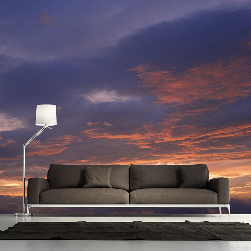 Splendid Evening Glow Mural Wallpaper for Living Room, Dark Color, Personalized Size