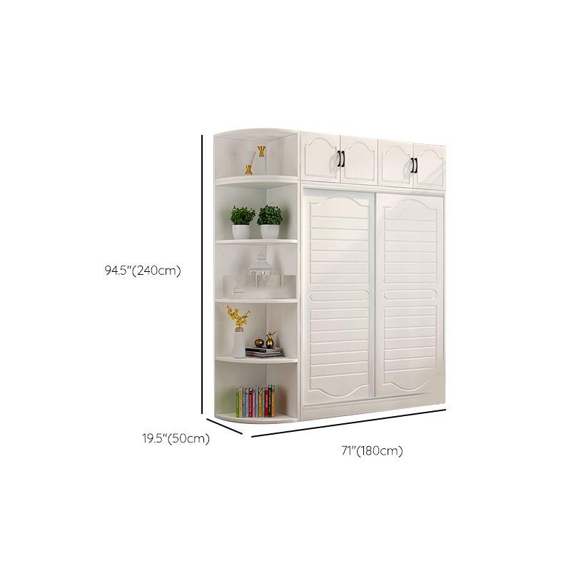 Modern White Wood Frame Wardrobe Freestanding Wardrobe with Soft Close Doors