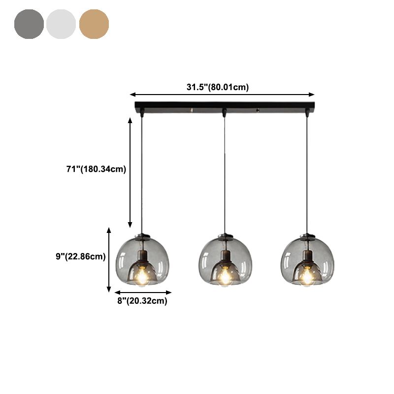 Glass Kitchen Island Pendant Modern Ceiling Fixture for Dining Room