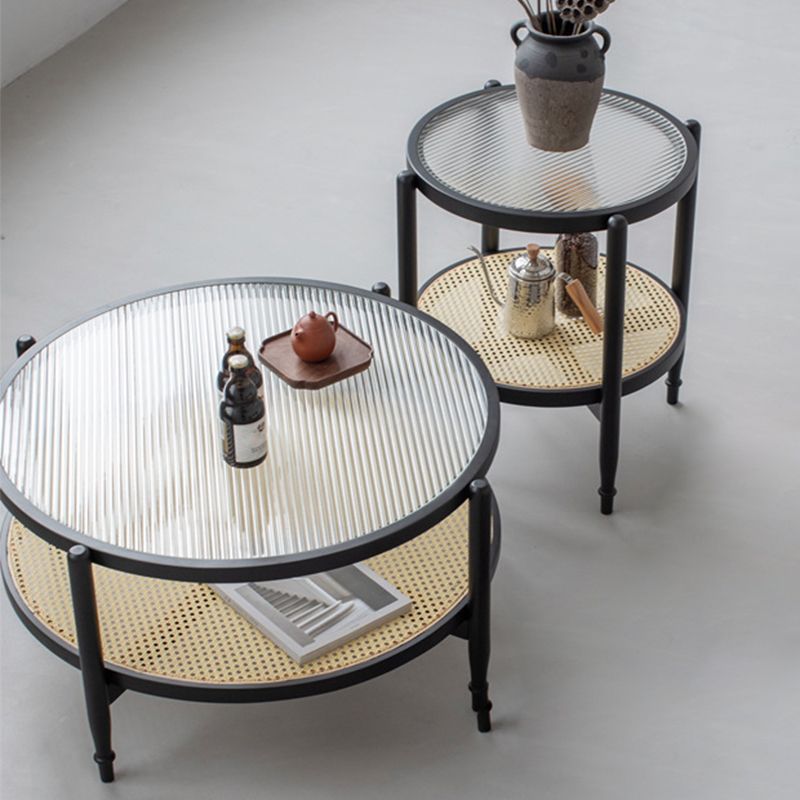 Tropical Coffee Table Solid Wood Black Coffee Cocktail Table