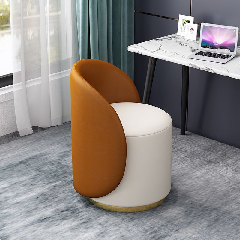 Linen Blend Barrel Accent Chair with Fixed Back, 19.69" W √ó 19.69" L √ó 26.77" H