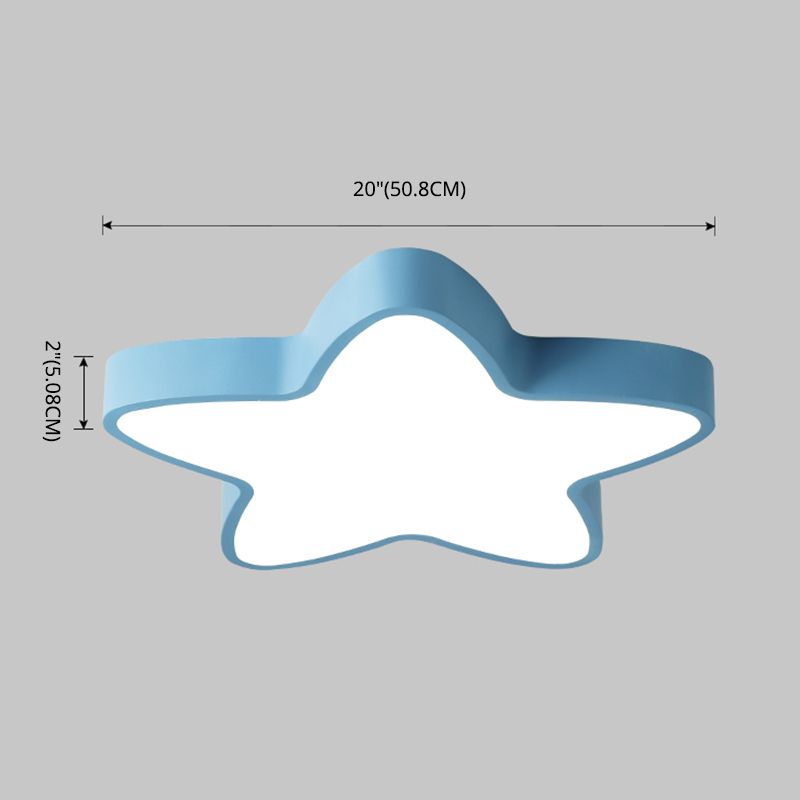 Plafonnier LED en forme d'étoile Macaron nordique en fer forgé pour chambre d'enfant