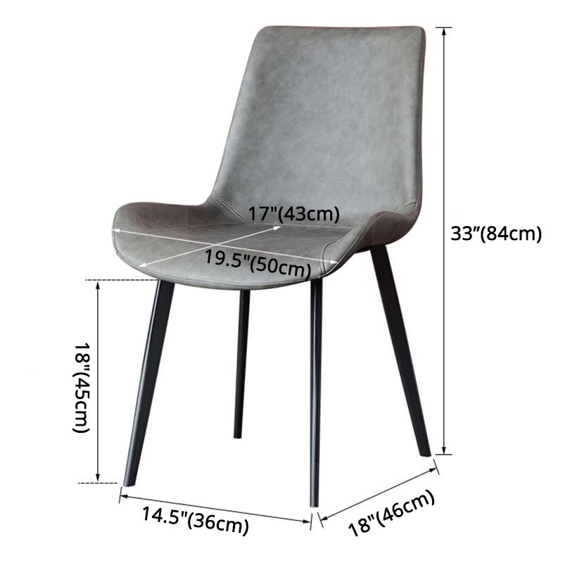 Metall zeitgenössischer Esszimmer Seitenstuhl Matte Finish Rückenstuhl