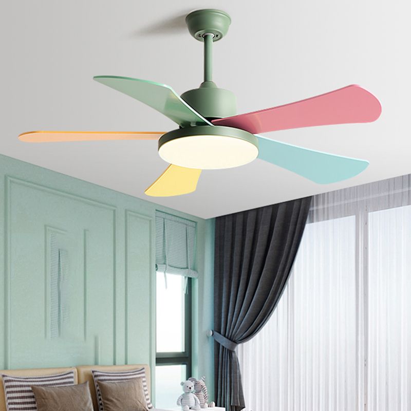 Metal Ceiling Fan Light Modern Style 1 Light Ceiling Fan Lamp for Bedroom