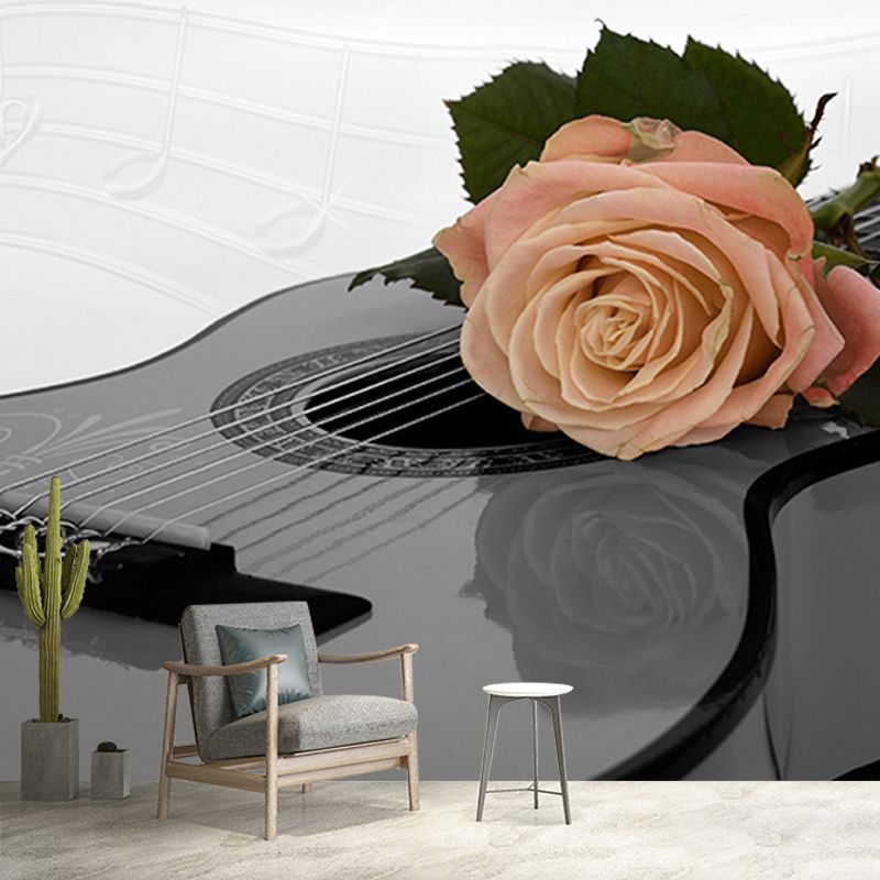 Guitar Mildew Resistant Mural Wallpaper Sleeping Room Wall Mural