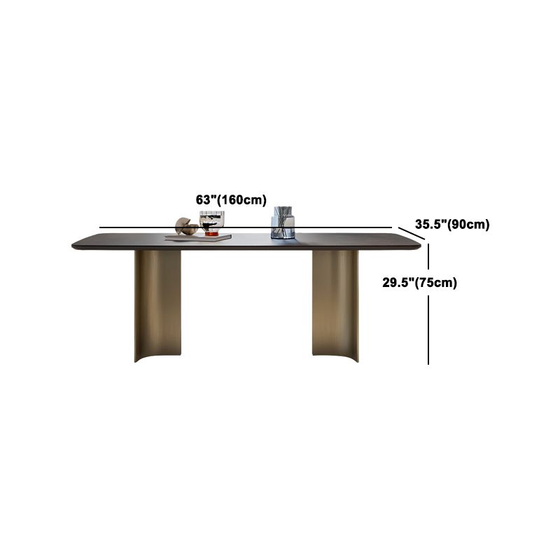 Nordic Glam Sintered Stone Rectangle Table Set 1/4/5/7 Pieces Dining Set