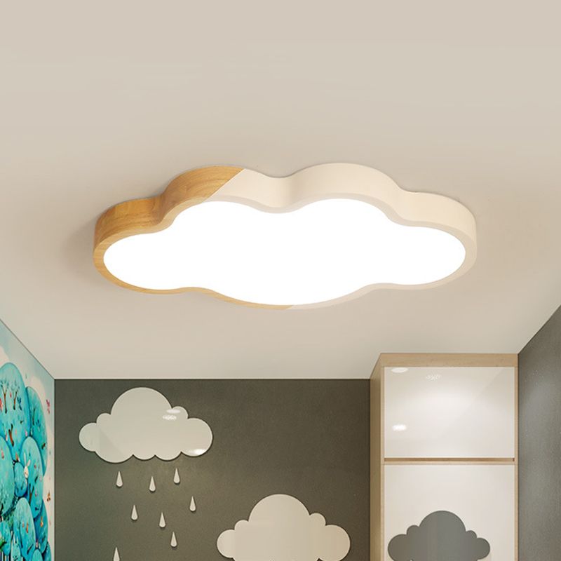 Acrylic Cloud Shape Flush Mount Light Kid Bedroom Nordic Energy Saving LED Ceiling Light