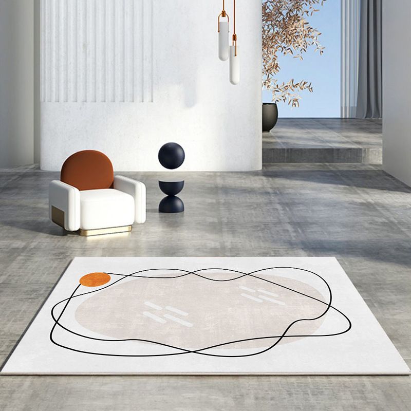 Block Rug Indoor Rug Machine Washable Stain Resistant Non-Slip Backing Rug for Living Room