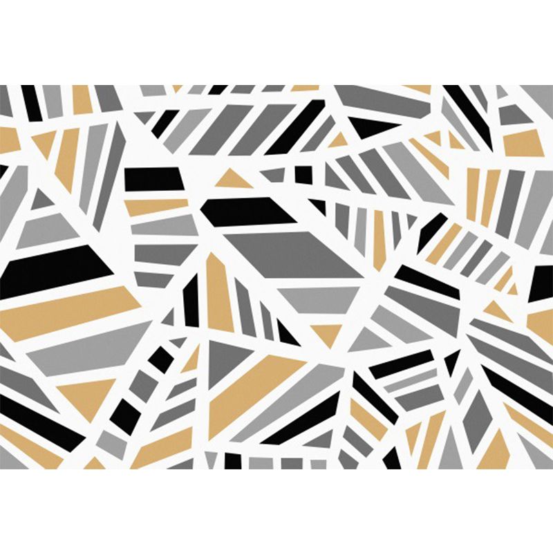 Minimalist Modern Rug in Grey Geometry Irregular Shape Pattern Rug Polyester Non-Slip Backing Carpet for Home Decoration