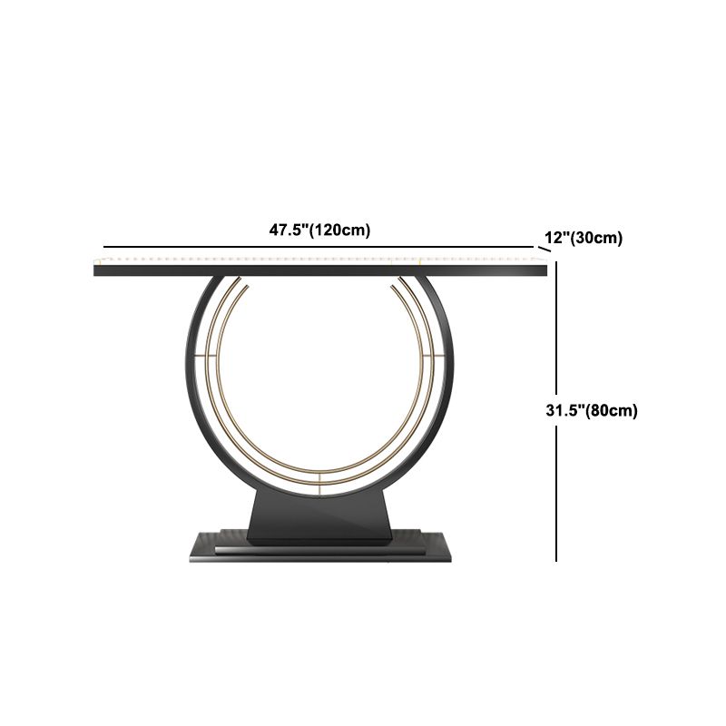 Contemporary Stone Console Sofa Table Rectangle End Table for Hall