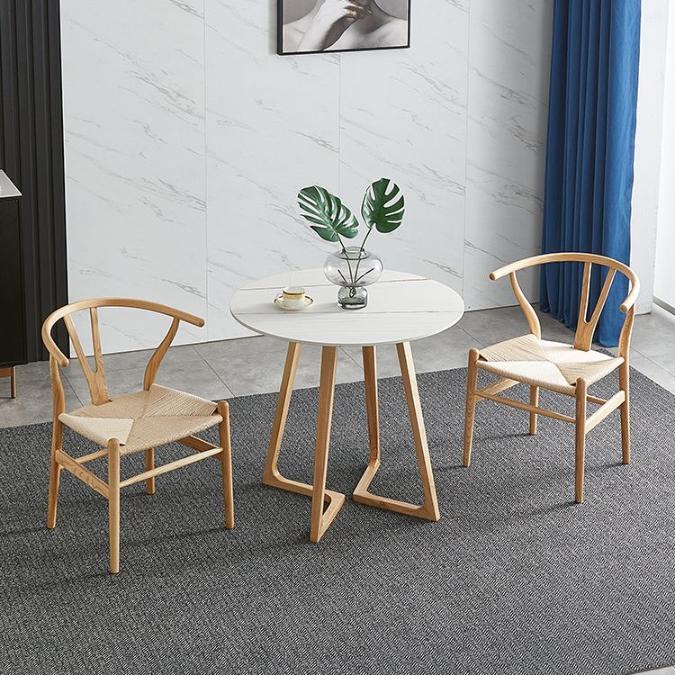 Double Pedestal Stone Table Industrial Style Dining Room Table for Home
