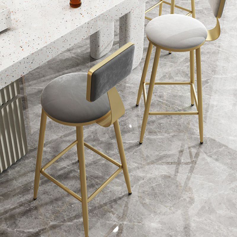 Home Matte Finish Upholstered Stools Glam Low Back Bar Stool