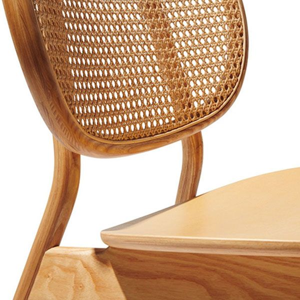 Contemporary Rattan Dining Chair Open Back Dining Side Furniture in Matte Finish