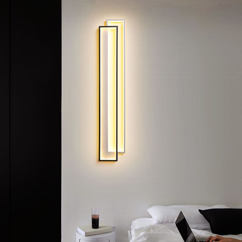 Rectangle Wall Lights Modern Style Metal 2 Light Wall Mount Lights