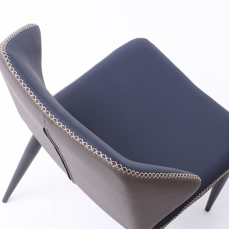 Sillas de comedor con respaldo de estilo industrial, sillas auxiliares de comedor de cuero para cocina (juego de 2)