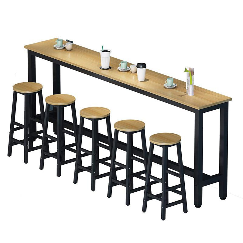 Contemporary Wood Bar Dining Table Rectangle Bar Table for Living Room