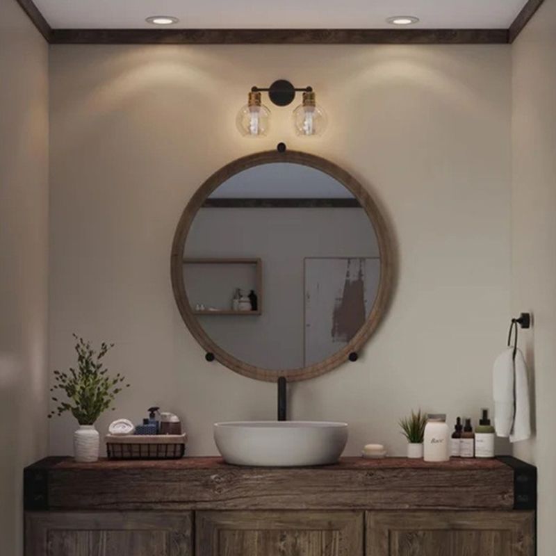 Glass Shaded Bath Vanity Lighting Industrial Black/white Light for Bathroom