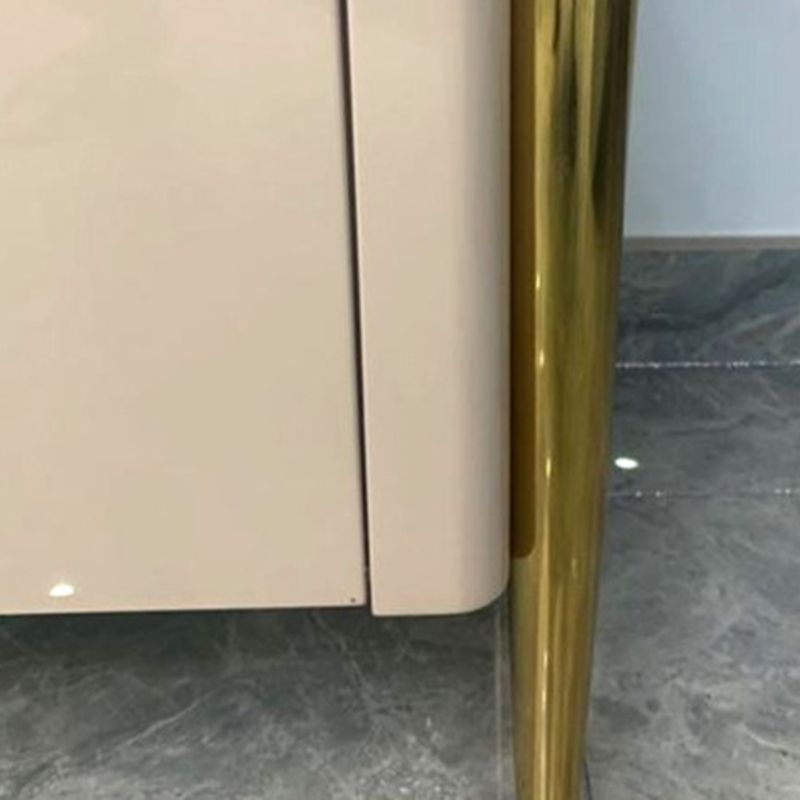 Glass Enclosed Storage TV Stand Luxury Rectangle TV Cabinet with Doors