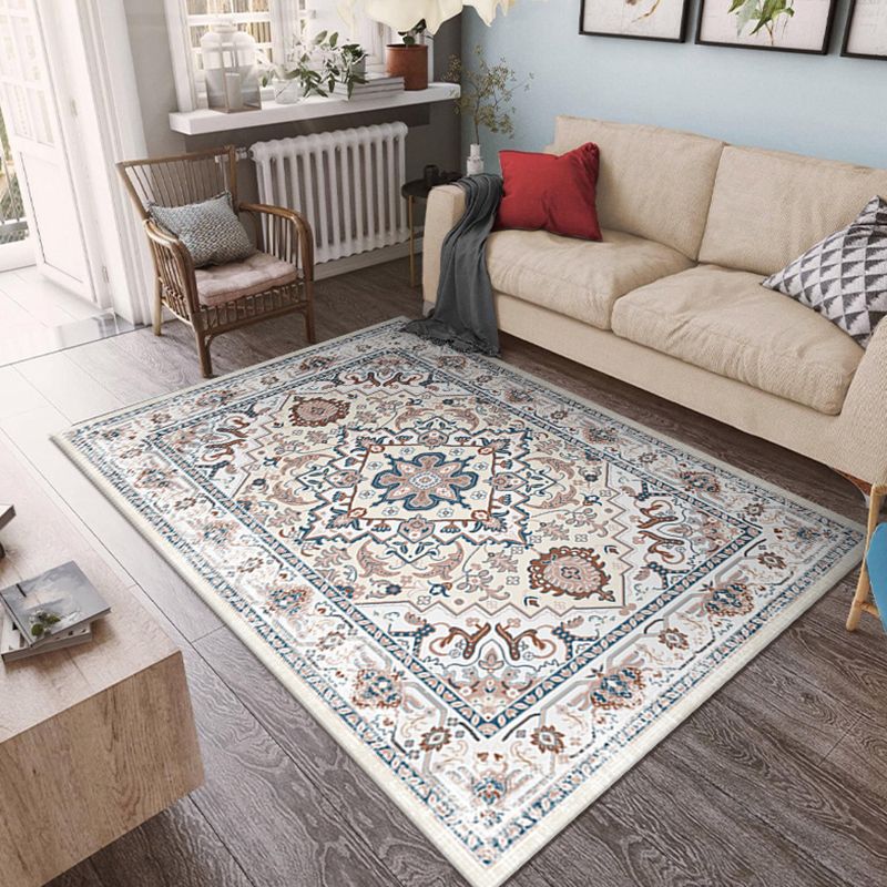 Marokkaans vintage bedrukt tapijt, polyester binnentapijt, antisliptapijt voor woonkamer en slaapkamer