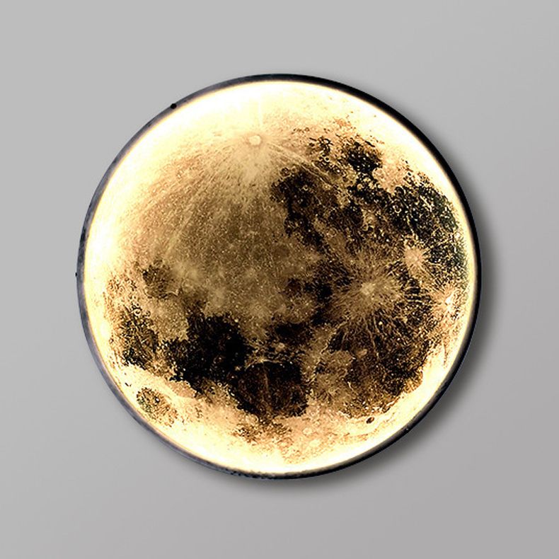 Modern Style Wall Light Sconce Creative Moon-shaped Wall Light Fixture for Bedroom