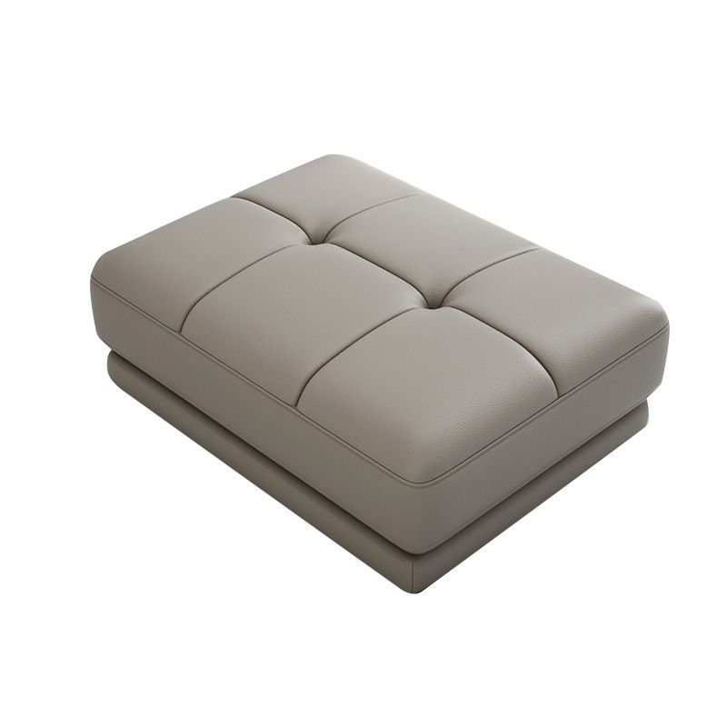 Contemporary Style Rectangular Ottoman Leather Foot Stool with Legs