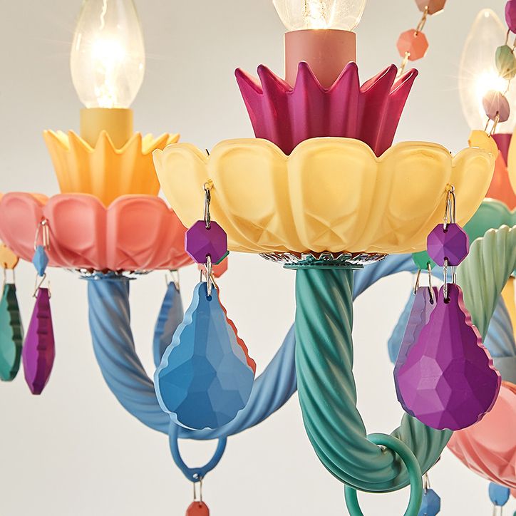 Chandelier de bougie Light Nordic Macron Verre Salon suspendu suspendu