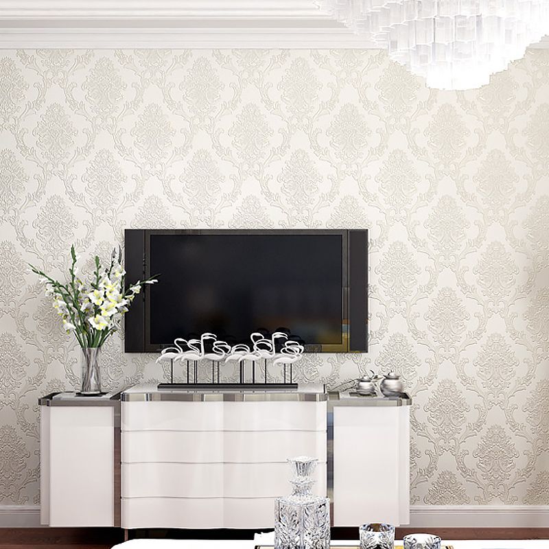 Peel and Stick Jacquard Wallpaper Pastel-Color Glam Wall Art for Living Room, Removable