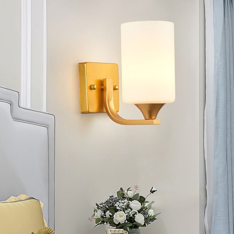 Modern Vanity Lighting Metal Wall Light Fixture in Gold for Bathroom
