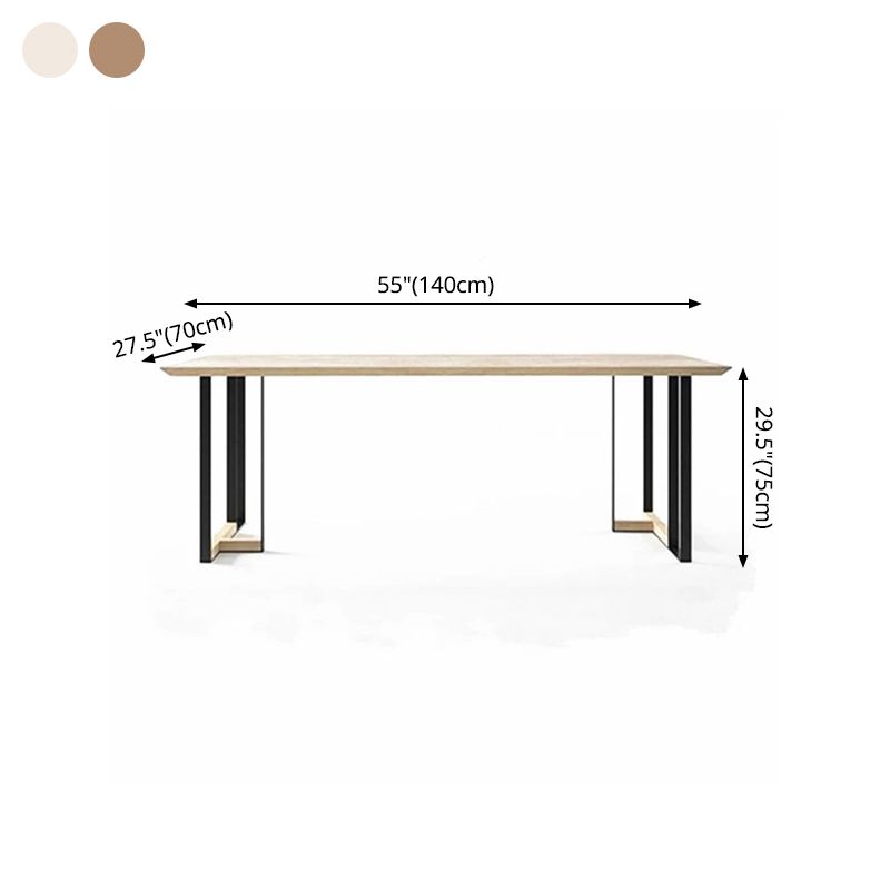 Mesa de comedor de estilo industrial Muebles de doble pedestal de madera maciza