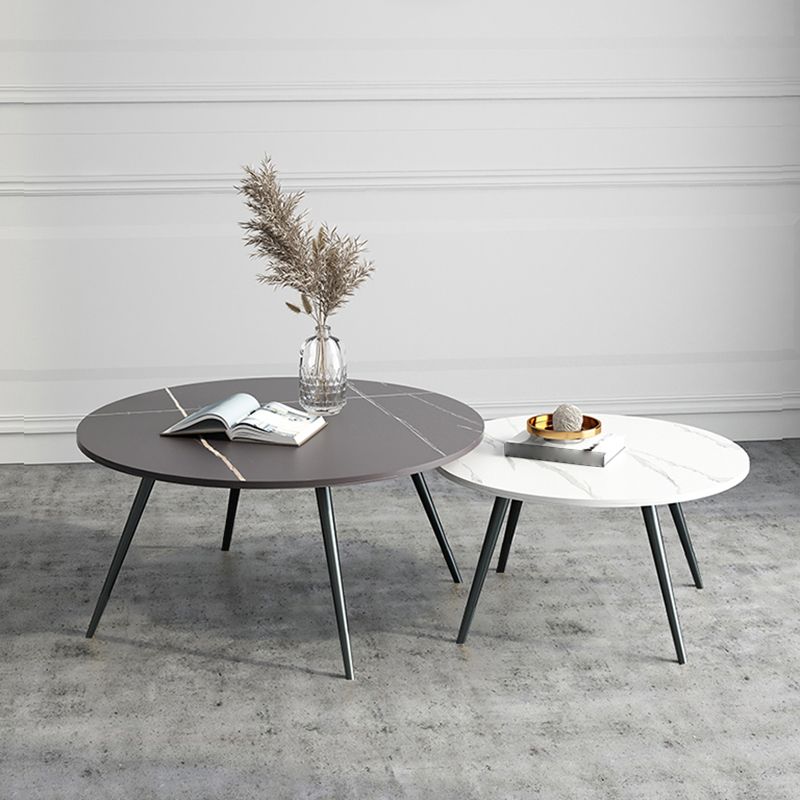 Slate Coffee Table Set Contemporary 4 Legs Coffee Cocktail Table