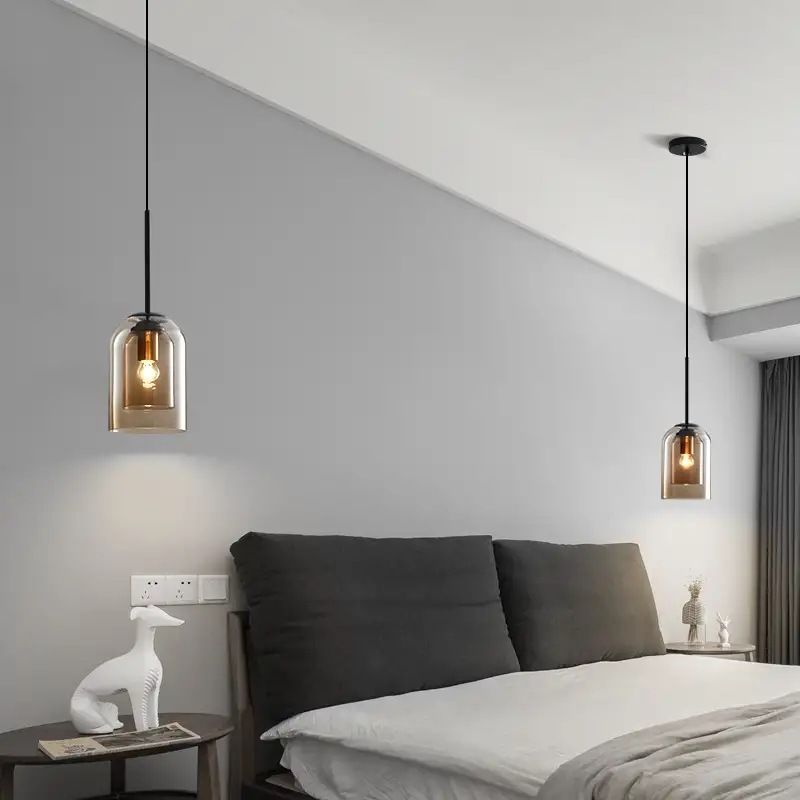 Lumo a soffitto appeso a campana lampada a sospensione moderna in vetro per camera da letto
